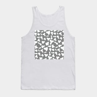 White Dairy Cow Print Pattern on Grey Background Tank Top